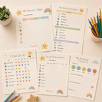 Kids Printables Bundle 🌈 —  טבלאות תגמול וסדר יום