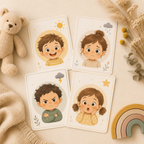 Emotions Bundle 💛 — 4 כרטיסי רגשות דיגיטליים לילדים